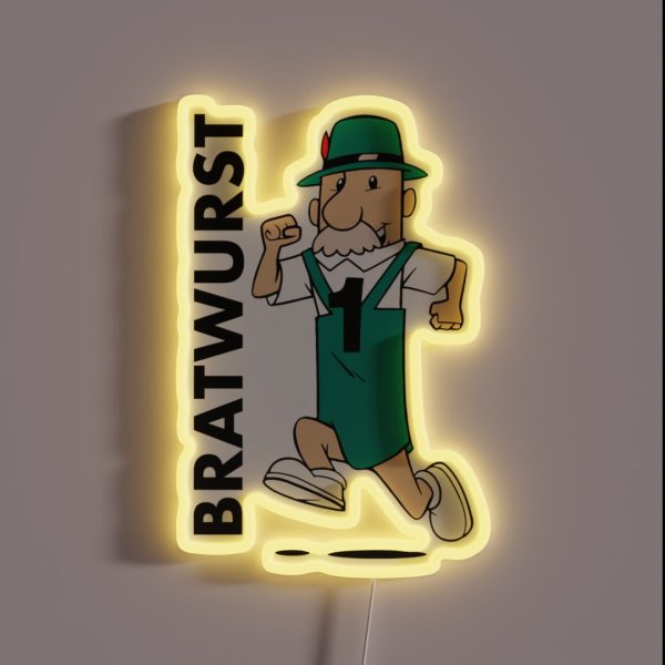 Milwaukee Bratwurst Sausage Racer RGB Neon Sign