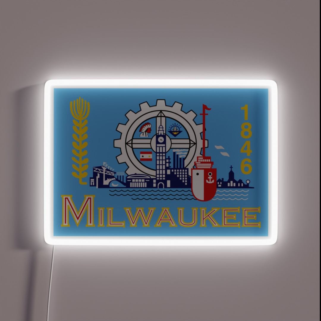 Milwaukee Flag RGB Neon Sign Milwaukee Flag RGB Neon Sign
