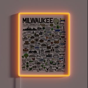 Milwaukee Map RGB Neon Sign