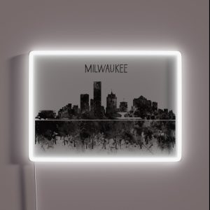 Milwaukee Milwaukee Skyline Milwaukee Wisconsin Watercolor Milwaukee RGB Neon Sign