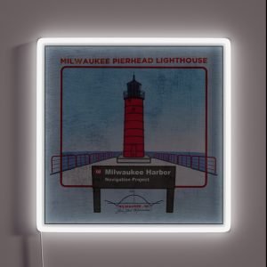 Milwaukee Pierhead Lighthouse Yah Yah Milwaukee WI RGB Neon Sign