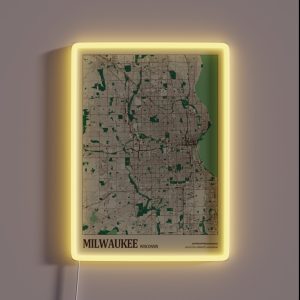 Milwaukee Street Map RGB Neon Sign