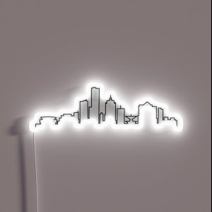 Milwaukee WI City Skyline RGB Neon Sign