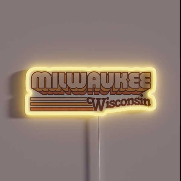 Milwaukee WI City Stripes RGB Neon Sign