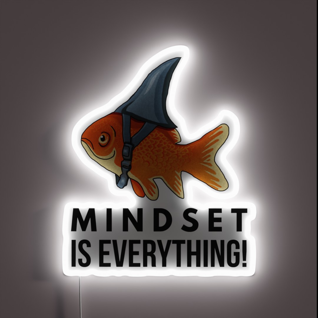 Mindset Is Everything Goldfish Shark Funny RGB Neon Sign Mindset Is Everything Goldfish Shark Funny RGB Neon Sign