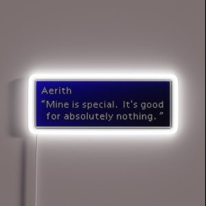Mine Is Special Aerith Gainsborough Dialogue Box RGB Neon Sign Mine Is Special Aerith Gainsborough Dialogue Box RGB Neon Sign
