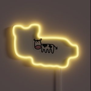 Mini Cow Pink Nose RGB Neon Sign Mini Cow Pink Nose RGB Neon Sign