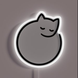 Minimal Cat White RGB Neon Sign Minimal Cat White RGB Neon Sign