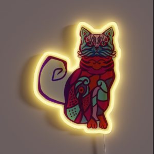 Minimalist Bold Color Cat RGB Neon Sign Minimalist Bold Color Cat RGB Neon Sign