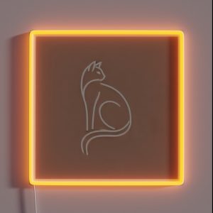 Minimalist Cat Silhouette RGB Neon Sign
