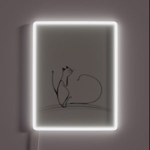 Minimalist Cat Wall Art Contemporary Line Drawing For Home Decor RGB Neon Sign