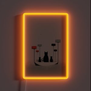 Minimalist Cats Aesthetic Of Dark Humor RGB Neon Sign Minimalist Cats Aesthetic Of Dark Humor RGB Neon Sign