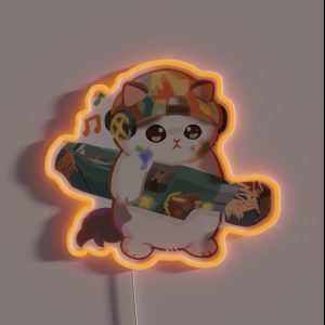 Minimalist Mewrez Cat Cute Surprised Penguin Catmewrez RGB Neon Sign Minimalist Mewrez Cat Cute Surprised Penguin Catmewrez RGB Neon Sign