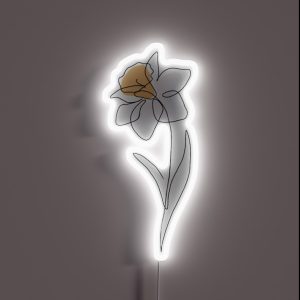 Minimalist Single Line Drawing Of A Daffodil RGB Neon Sign Minimalist Single Line Drawing Of A Daffodil RGB Neon Sign