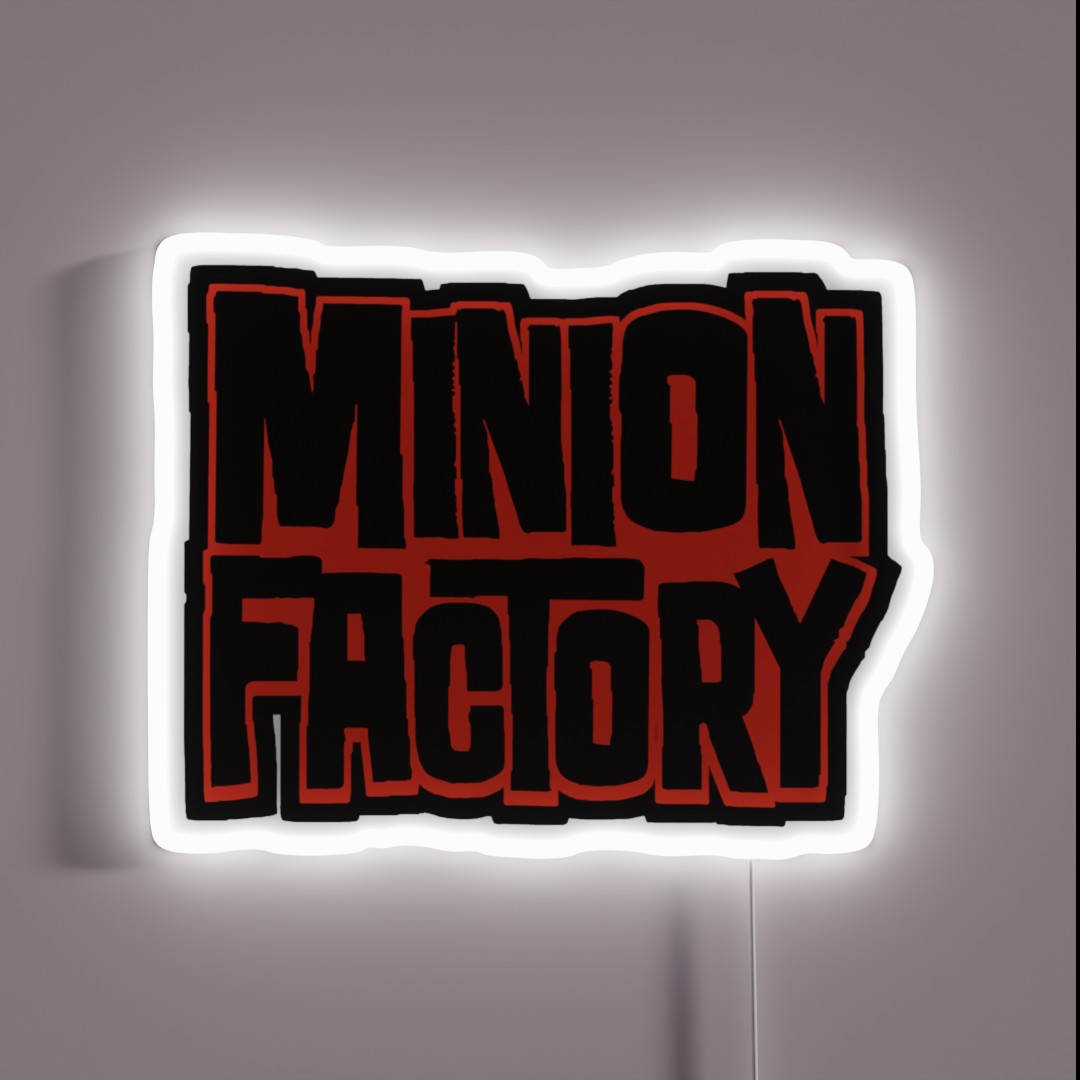 MINION FACTORY LOGO Bandw RGB Neon Sign MINION FACTORY LOGO Bandw RGB Neon Sign