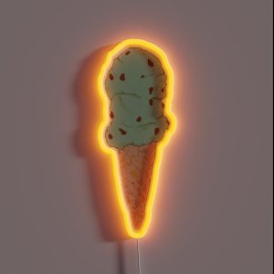 Mint Chocolate Chip Ice Cream Cone RGB Neon Sign Mint Chocolate Chip Ice Cream Cone RGB Neon Sign