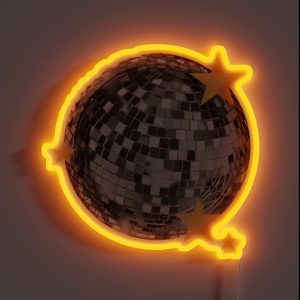 Mirrorball Disco Ball Yellow RGB Neon Sign Mirrorball Disco Ball Yellow RGB Neon Sign