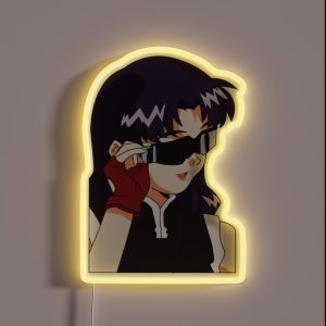 Misato With Glasses Evangelion RGB Neon Sign