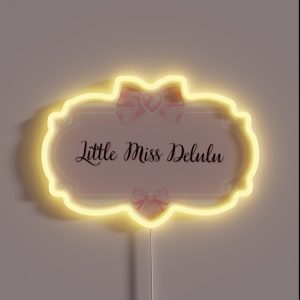 Miss Delulu Pink Ribbon Design RGB Neon Sign