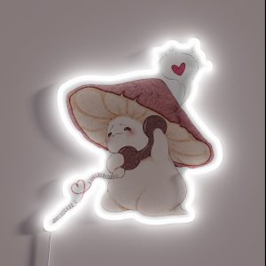 Miss You Cute Mushroom On The Phone RGB Neon Sign Miss You Cute Mushroom On The Phone RGB Neon Sign