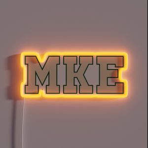 MKE Milwaukee University Font Design RGB Neon Sign
