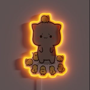 Mochi Mochi Peach Cat Long RGB Neon Sign