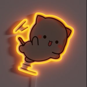 Mochi Mochi Peach Cat Long RGB Neon Sign