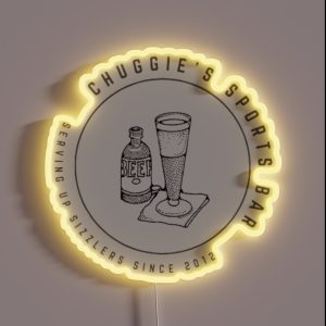 Mock Trial Chuggie S Sports Bar Logo RGB Neon Sign