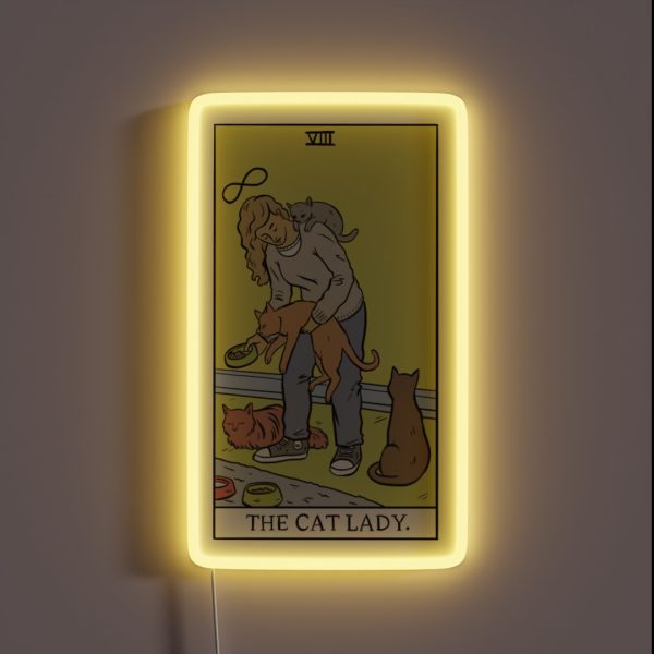 Modern Tarot The Cat Lady RGB Neon Sign
