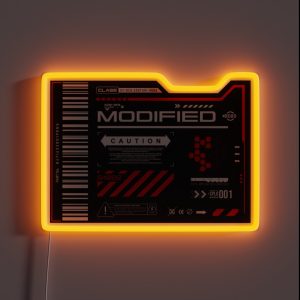 Modified Experimental Tech Decal Gray Red RGB Neon Sign