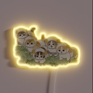 Mofusand Roaming Sheep Rams In Grass RGB Neon Sign