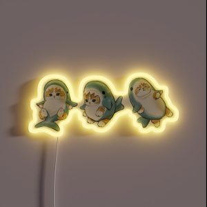 Mofusand Shark Trio RGB Neon Sign