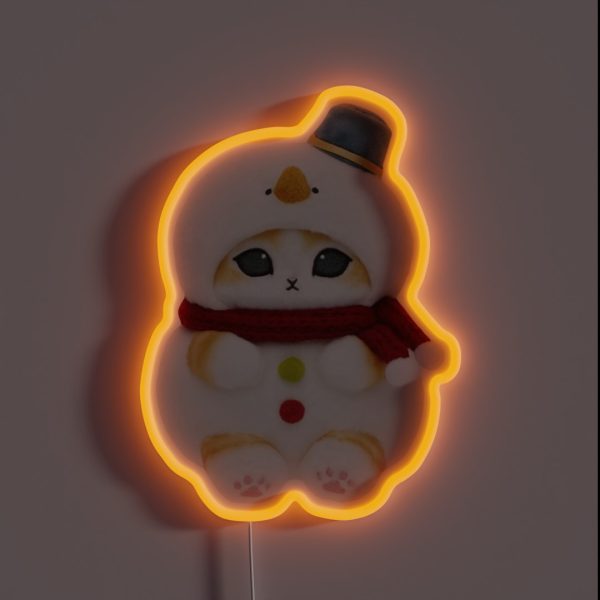 Mofusand Snowman RGB Neon Sign