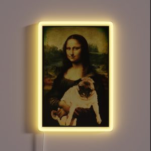 MONA LISA PUG RGB Neon Sign