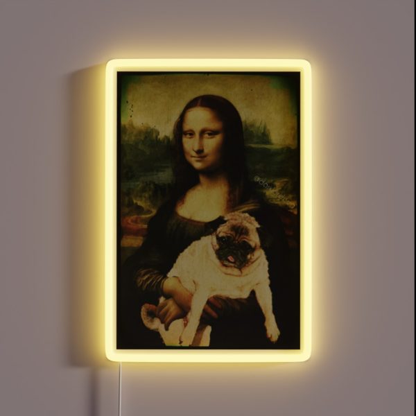 MONA LISA PUG RGB Neon Sign