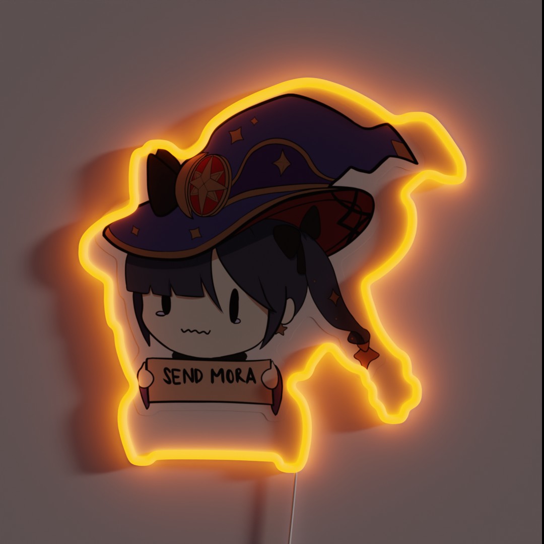 Mona Needs Mora Please Send Some RGB Neon Sign Mona Needs Mora Please Send Some RGB Neon Sign