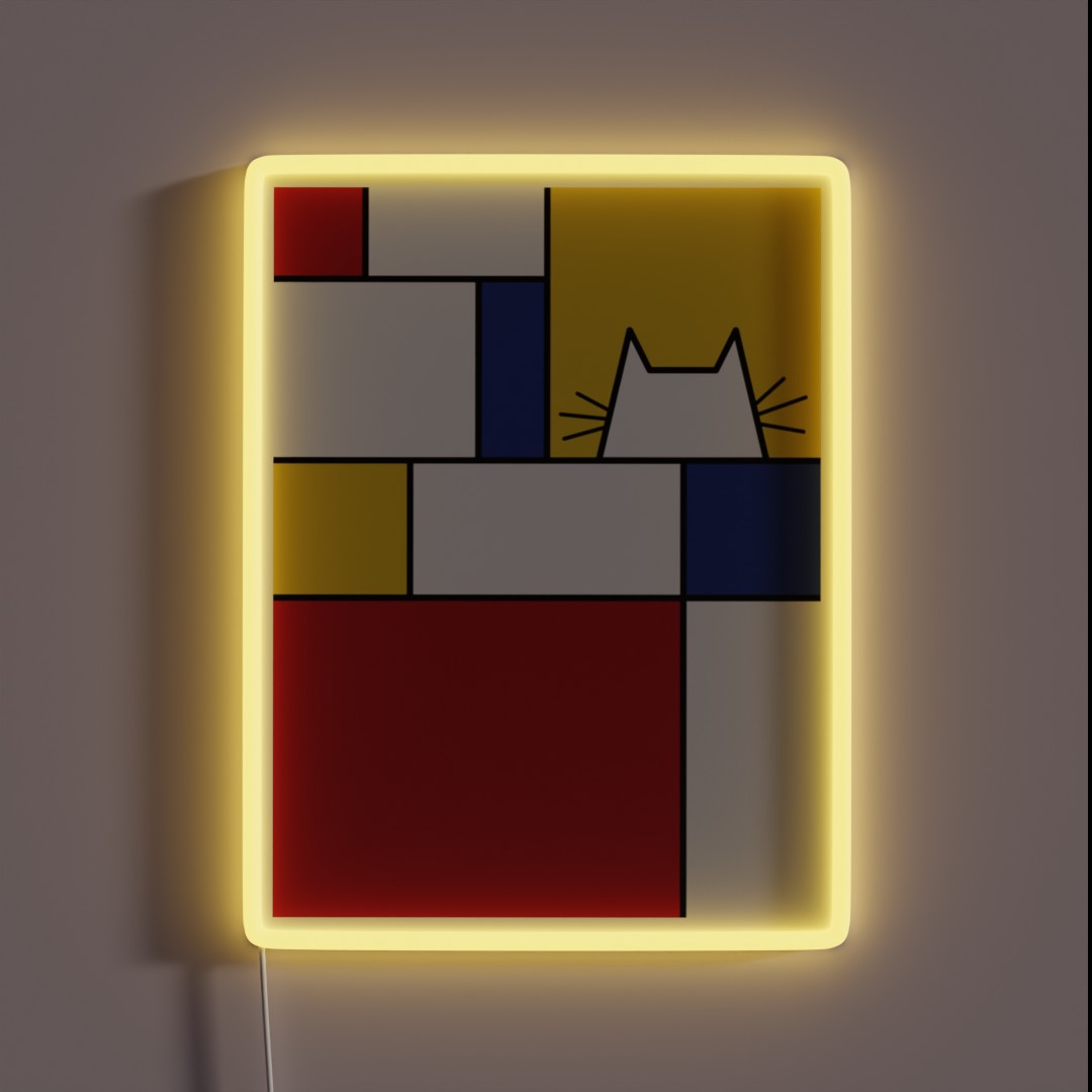 Mondrian Cat RGB Neon Sign Mondrian Cat RGB Neon Sign