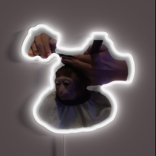 Monkey Haircut RGB Neon Sign