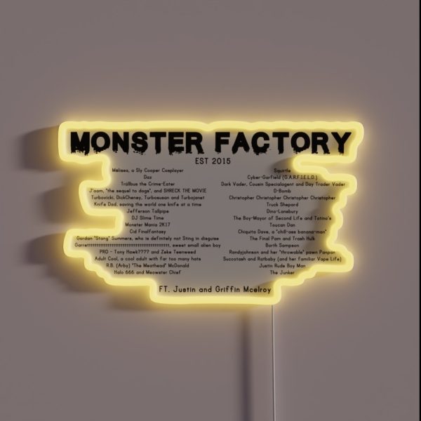 Monster Factory Sorta Concert Tee Style RGB Neon Sign