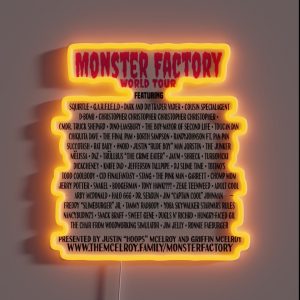 Monster Factory World Tour White RGB Neon Sign