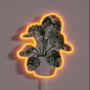 Monstera Deliciosa Variegated Plant RGB Neon Sign