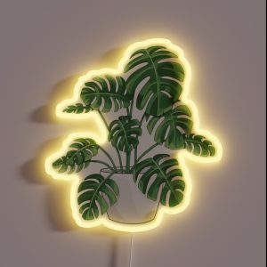 Monstera Plant RGB Neon Sign