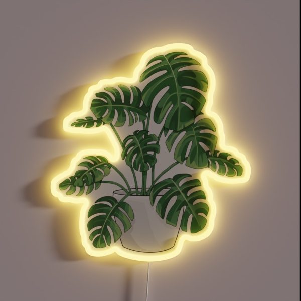 Monstera Plant RGB Neon Sign