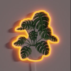 Monstera Plant RGB Neon Sign