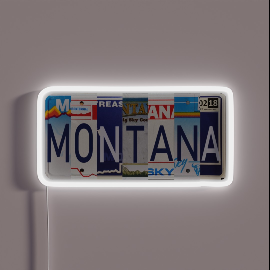 Montana License Plates RGB Neon Sign Montana License Plates RGB Neon Sign