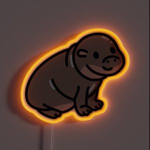Moo Deng RGB Neon Sign