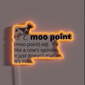 Moo Point Definition With Cow RGB Neon Sign Moo Point Definition With Cow RGB Neon Sign