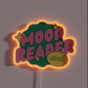 Mood Reader Open To Book Recs Green And Pink RGB Neon Sign