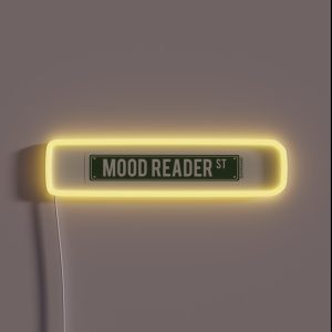 Mood Reader St Aesthetic Bookish Dark Green Road Street Sign RGB Neon Sign