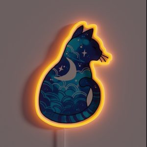 Moon Spirit Cat RGB Neon Sign
